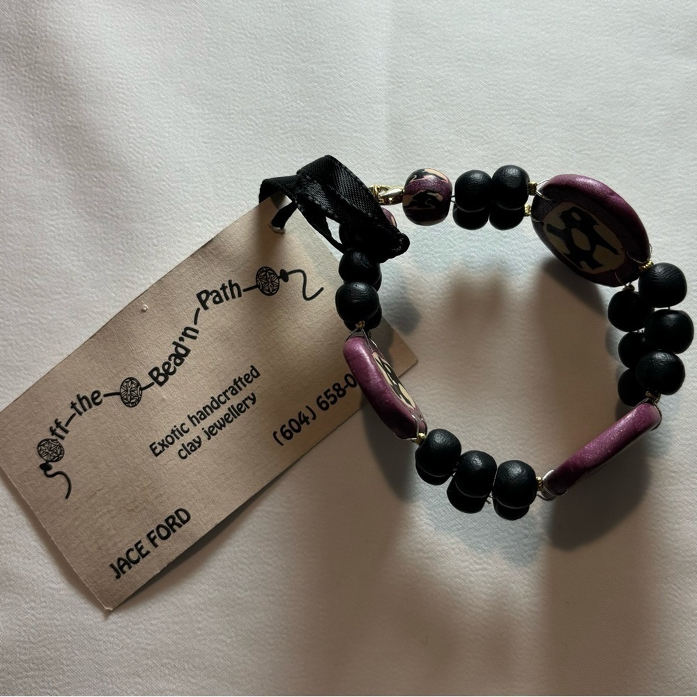 OFF THE BEAD’N PATH Bracelet Handcrafted Clay Jewelry By Jace Ford NEW WITH TAG - Picture 7 of 7